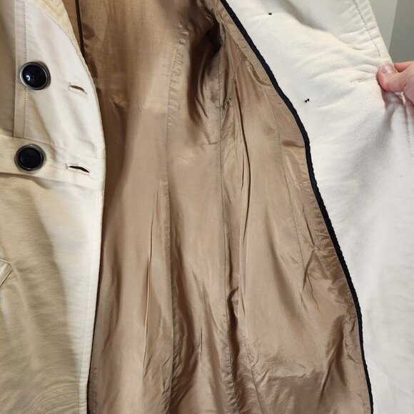 Womens Vintage Mango Double Breasted Long Coat, Cream - Picture 15 of 16